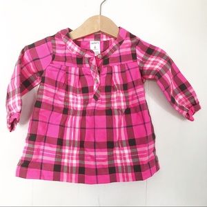 Carters | Pink Plaid Tunic Top with Sparkle